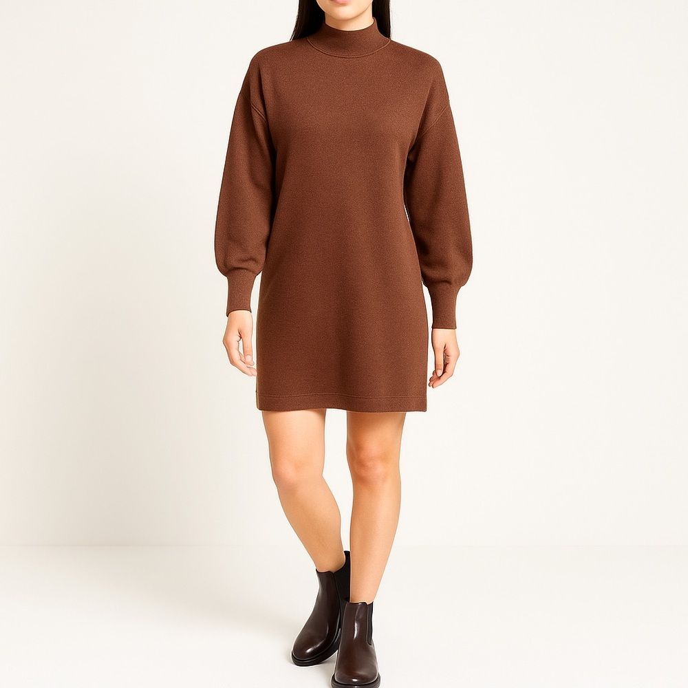 Abercrombie & Fitch Soft A&F Collection Brown Mock Neck Sweater Dress Size XS